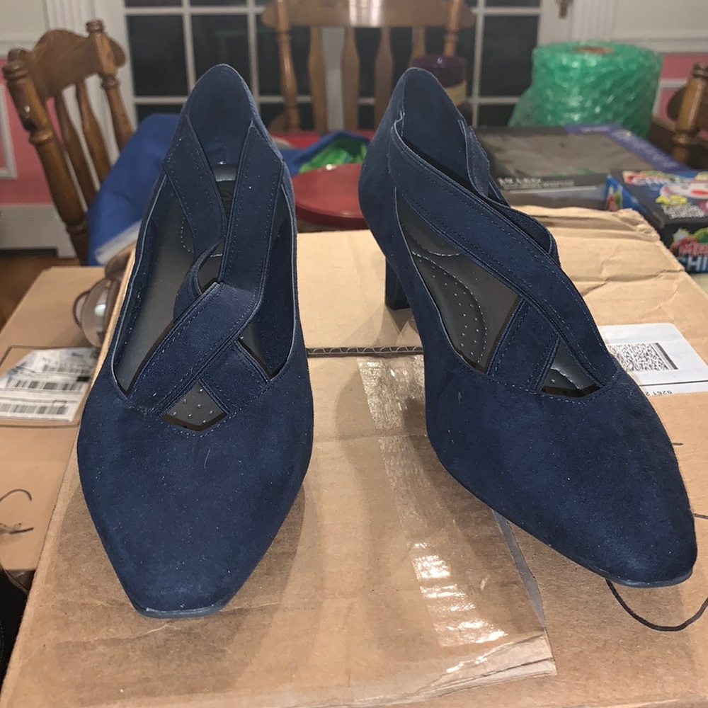 Navy Strappy Heels